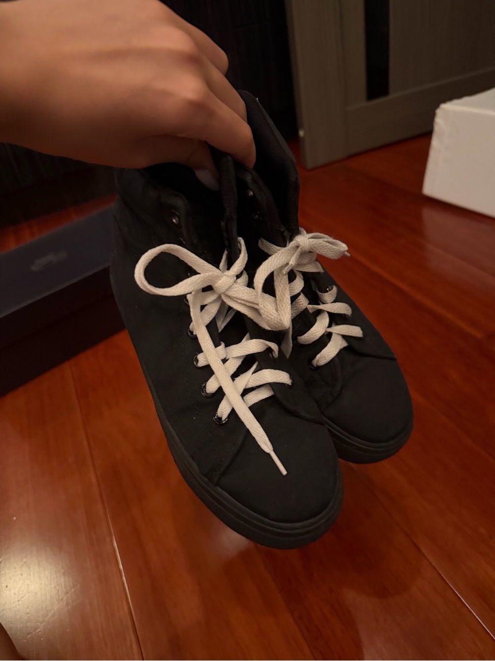 Rock & Candy Black High-Top Sneakers with White Laces